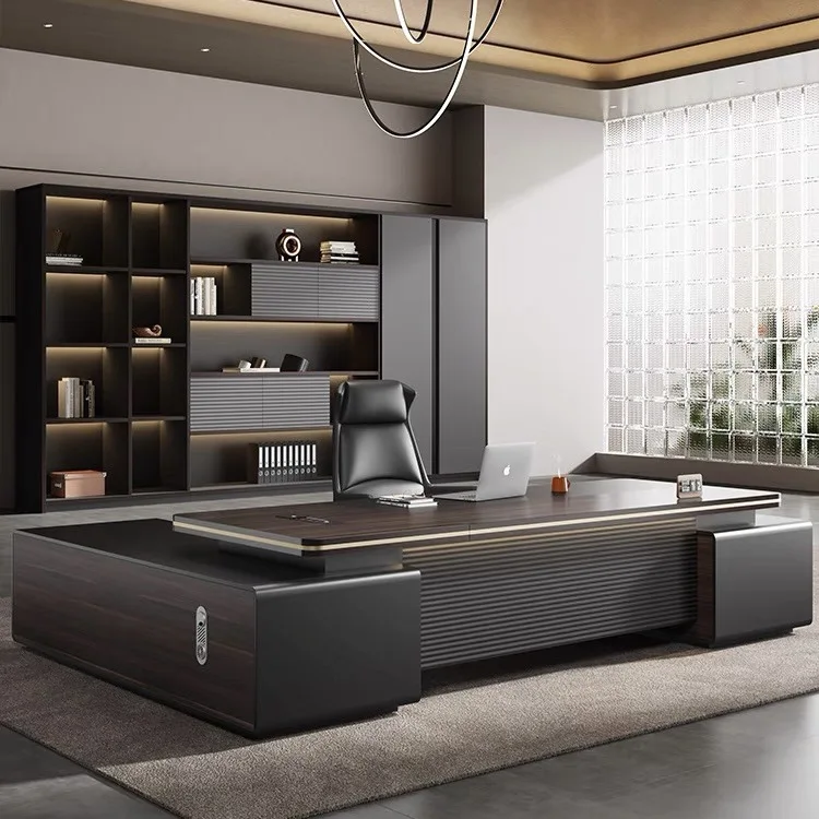 

Boss desk, office desk and chair combination, simple and modern president desk, large desk