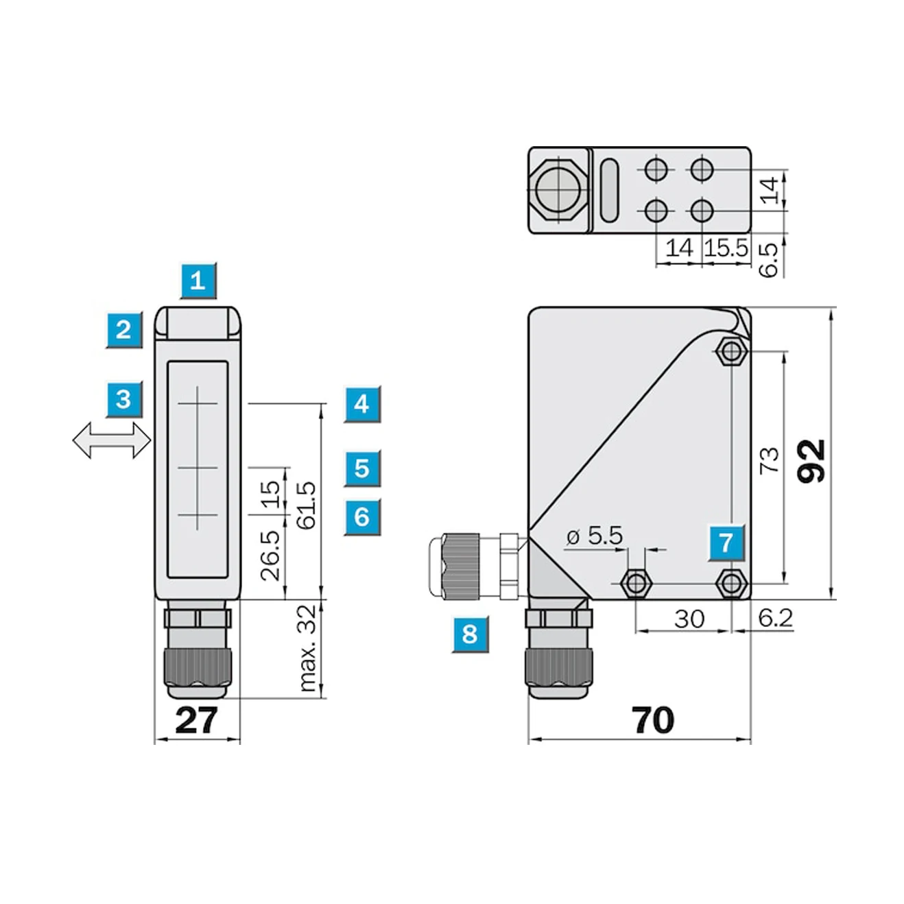 

Hot-selling WT34-B410 1019229 Proximity Photoelectric Switch Miniature Sensor Diffuse Photoelectric Sensor