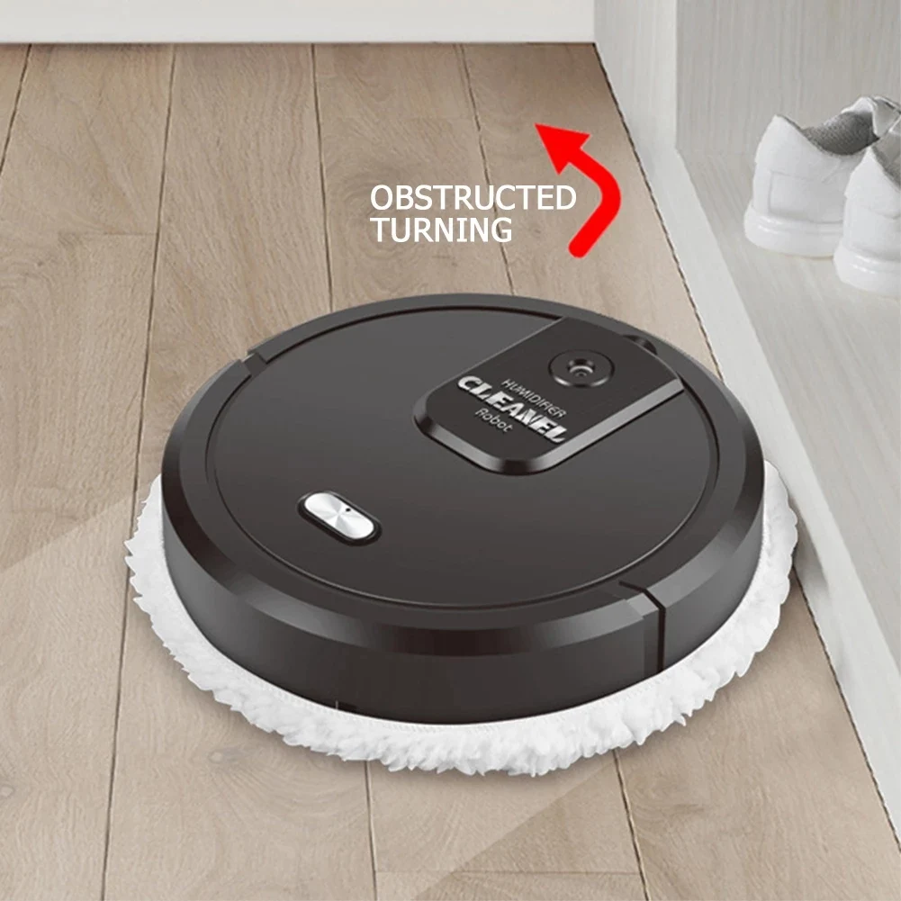 Fully Automatic Sweeping Robot Smart Impregnation Cleaning Robot USB Charging Dry and Wet Spray Mop Disinfecting-Black