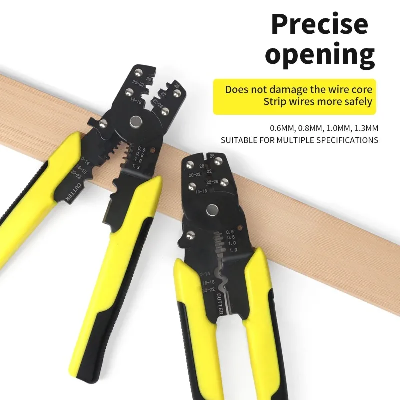 8-inch 4-in-1 multifunctional wire stripping pliers 0.6-1.3mm terminal crimping pliers copper head crimping terminals