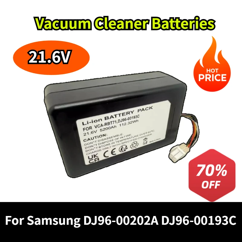 

21.6V Vacuum Cleaner Batteries for Samsung DJ96-00202A DJ96-00193C