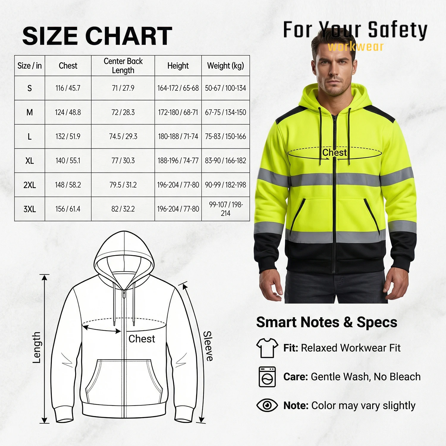 

Fleece Warm Hoodie with Zipper for Man Sweatshirts for Men Winter