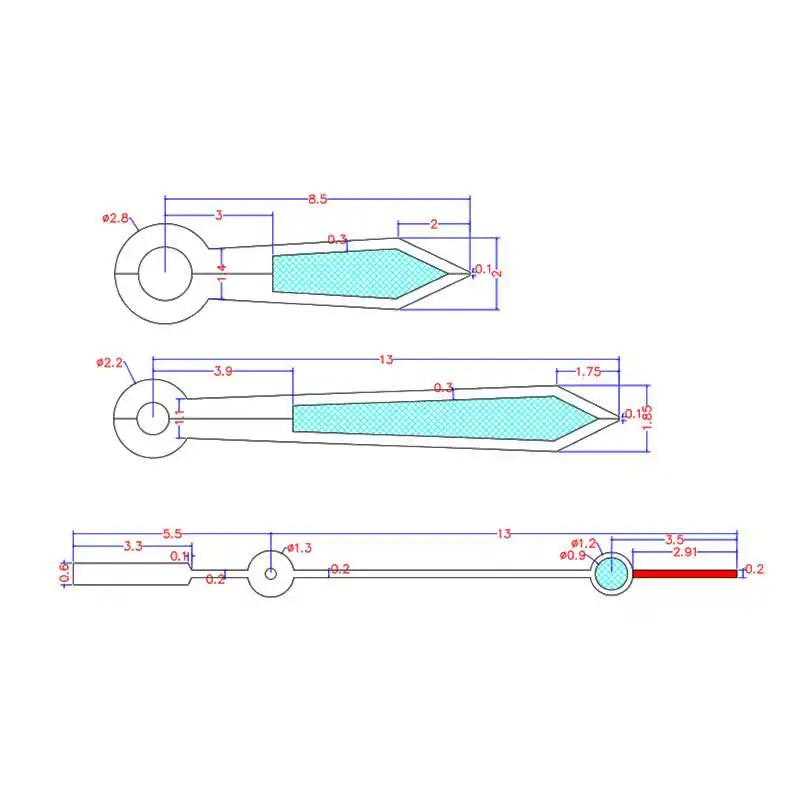 Silver Watch Hands Aviator Sword Watch Pointer Green Luminous Needle For ETA 2824 2836 PT5000 Movement