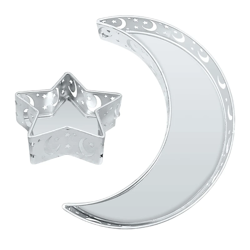 Nueva bandeja decorativa dorada para aperitivos, bandeja frutas con luna y estrella para festivales, 2025
