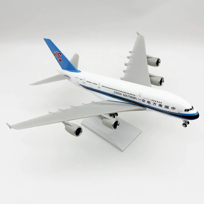 Model samolotu odlewany ciśnieniowo, skala 30 cm, żywica, A380 China Southern Airways, miniaturowy model samolotu do ekspozycji, zabawki samoloty dla dzieci.