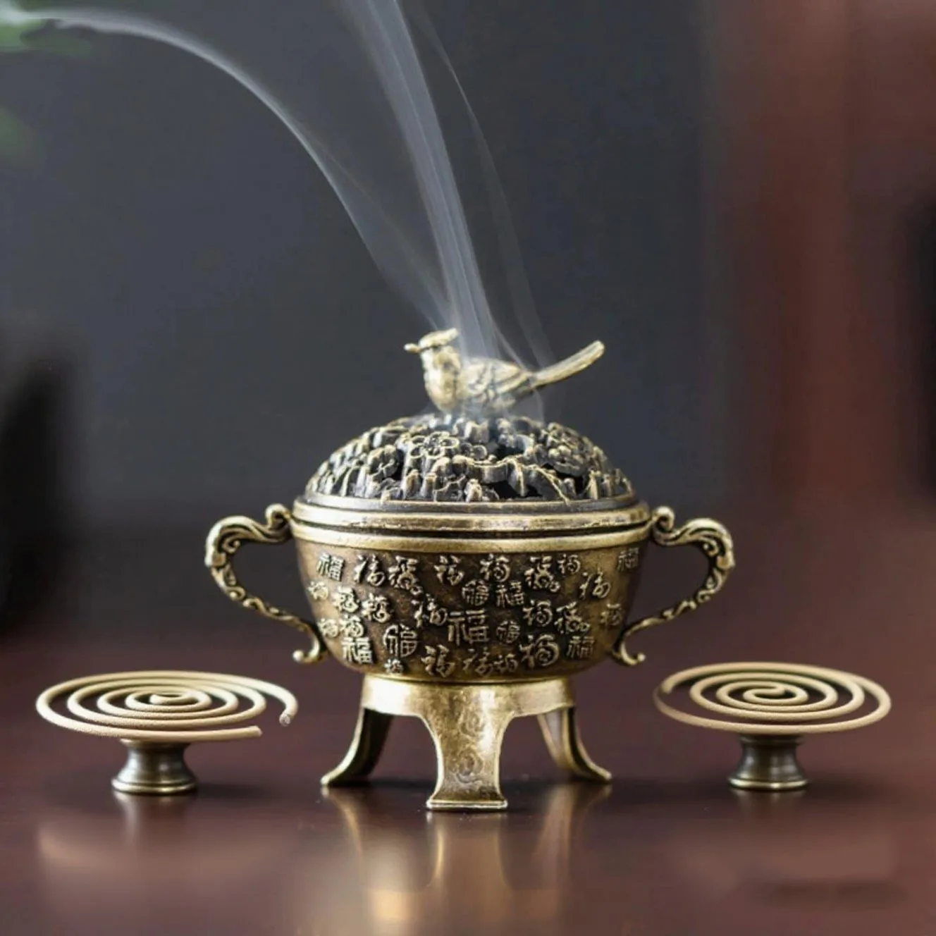 Copper Alloy Incense Burner - 