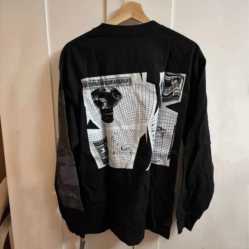Men Women Hiphop Street CAVEMPT Tshirts Patchwork Abstract Oil Painting Long Sleeve Pullover Casual Loose CE Cotton Tops