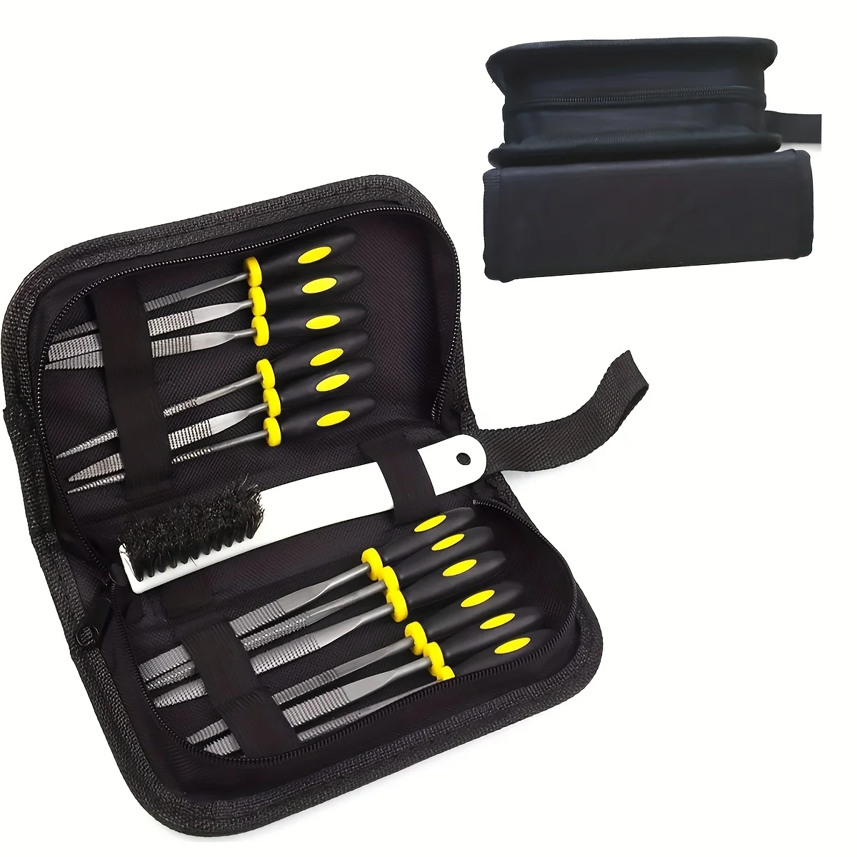 File Set, Needle Diamond Files 13PCS,for Precision Metal Wood Files, Plastic Carving Tool with Steel Brush and Carry Case