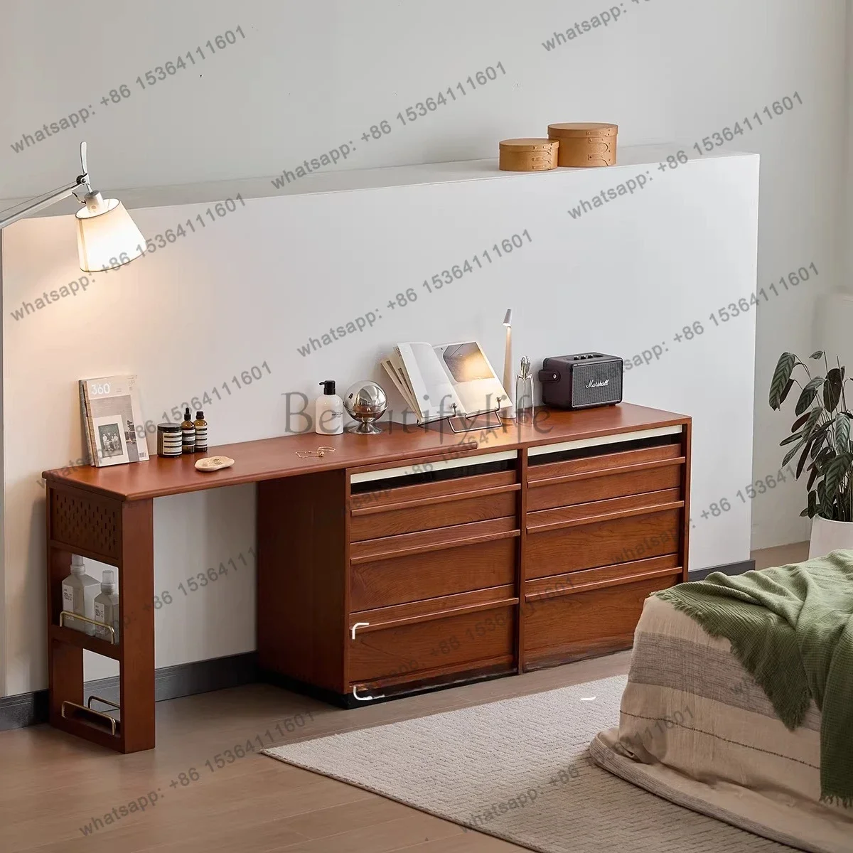 

FG11Retro medieval dresser desk integrated solid wood cherry wood makeup table