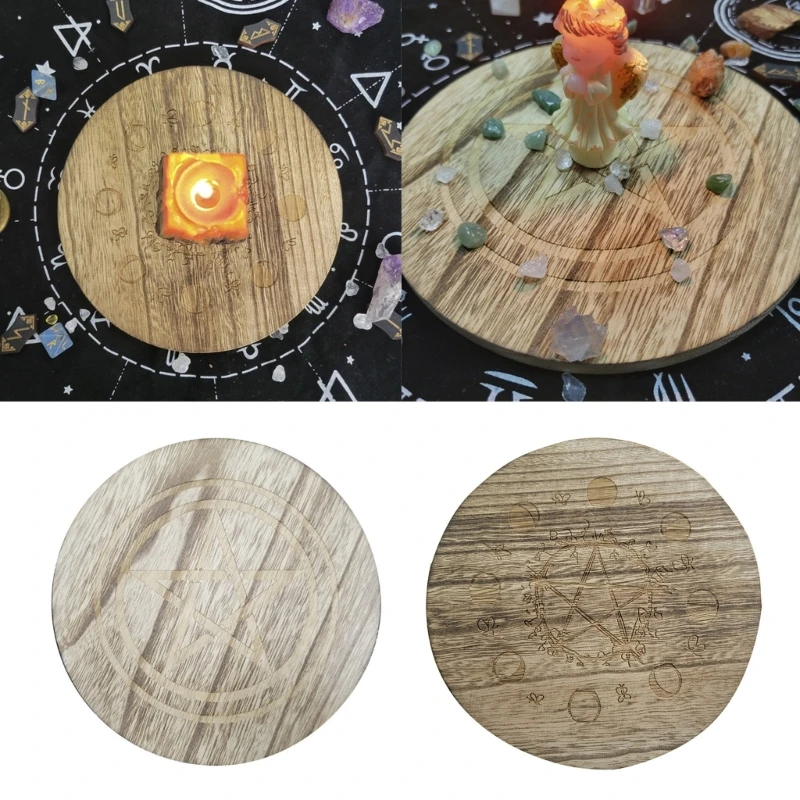 2024 New Crystal Board Star Candle Holder Plate Witchcraft, Wiccan-Altar, Ritual, Sacred Space-Decor-Witchcraft Supplies