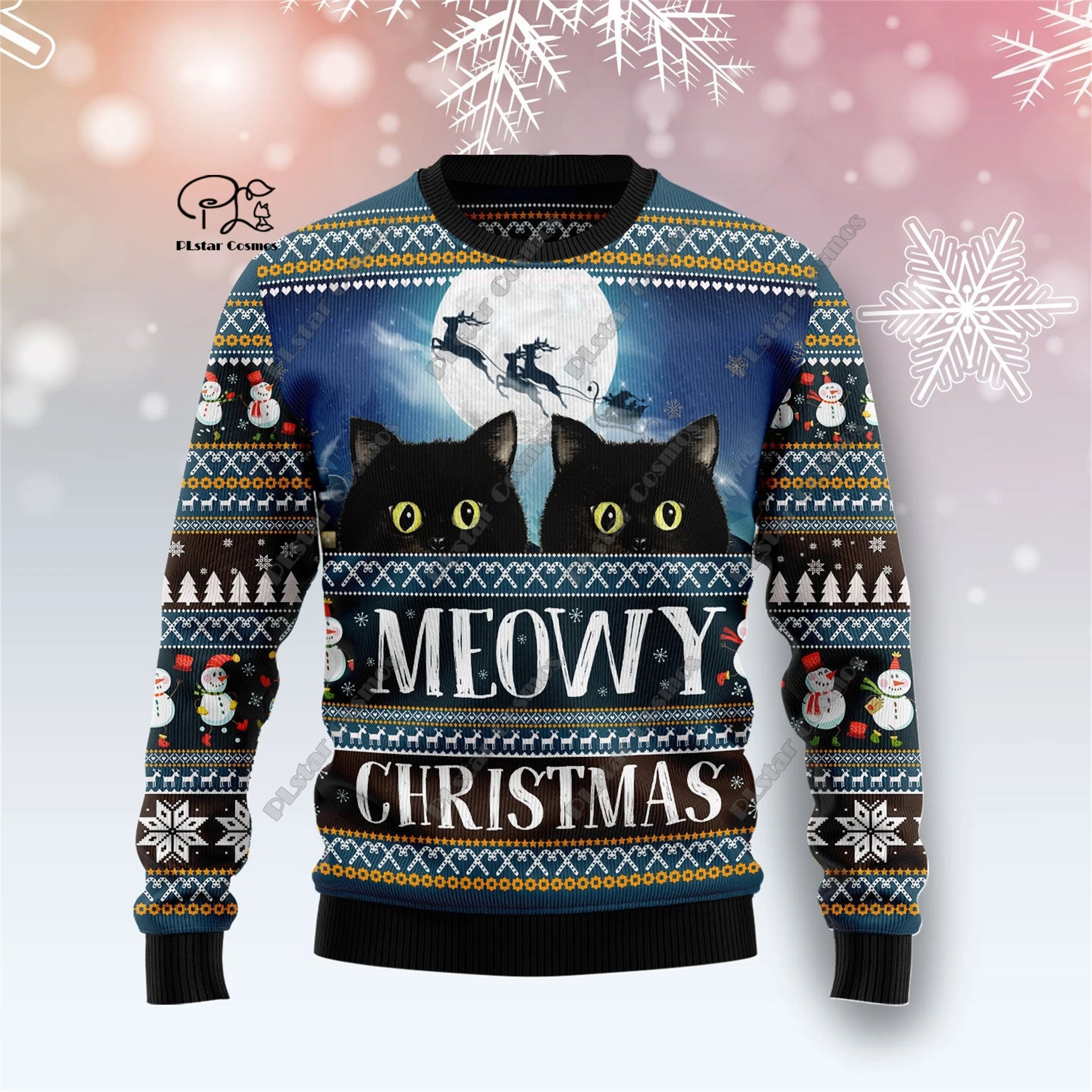 New 3D Printed Animal Custom Series Cute Christmas Pattern Ugly Sweater Street Casual Winter Sweatshirt S-58