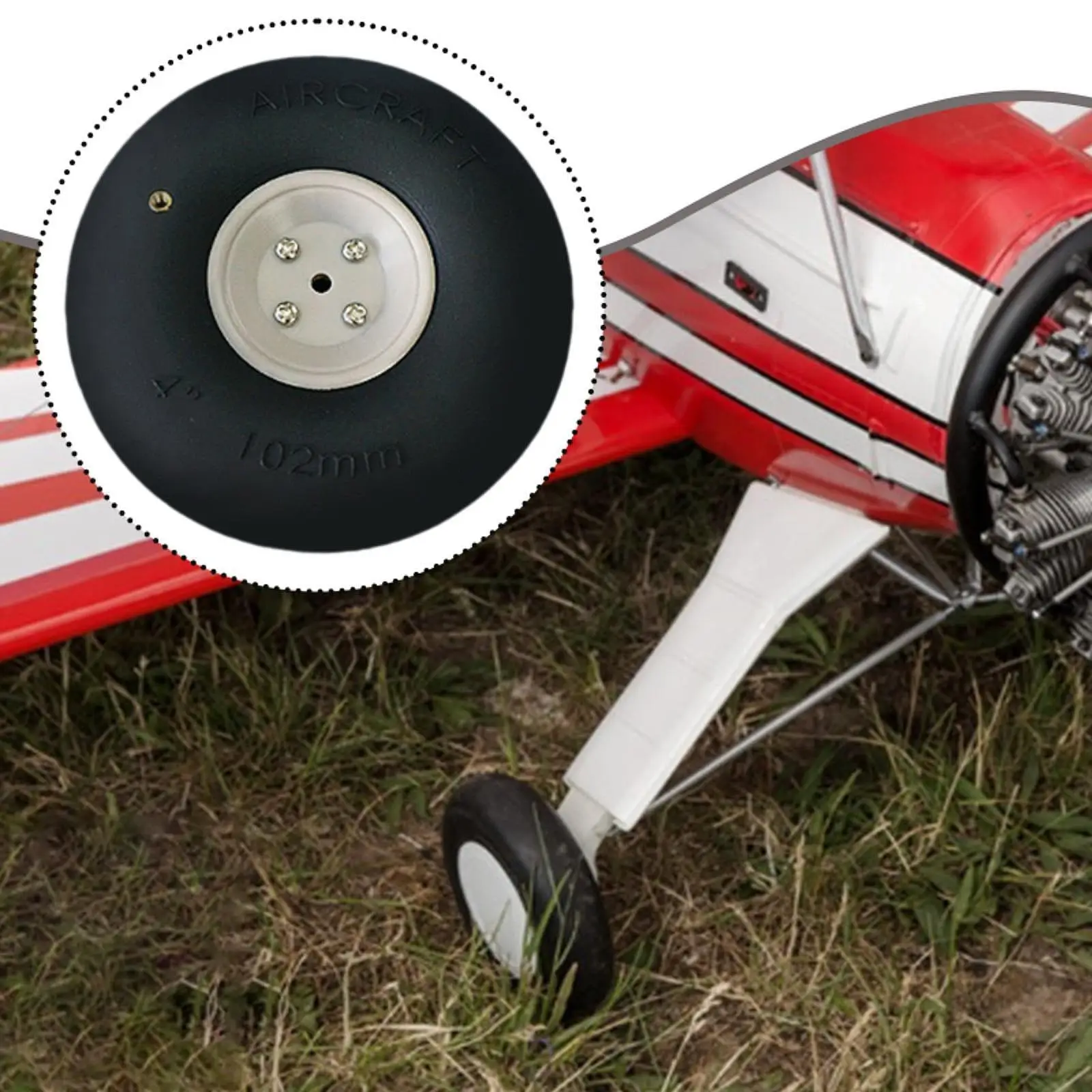 

RC Airplane Wheel Aircraft Wheel Rubber Replace Parts Stable with Air Valve Simple Installation Professional Black