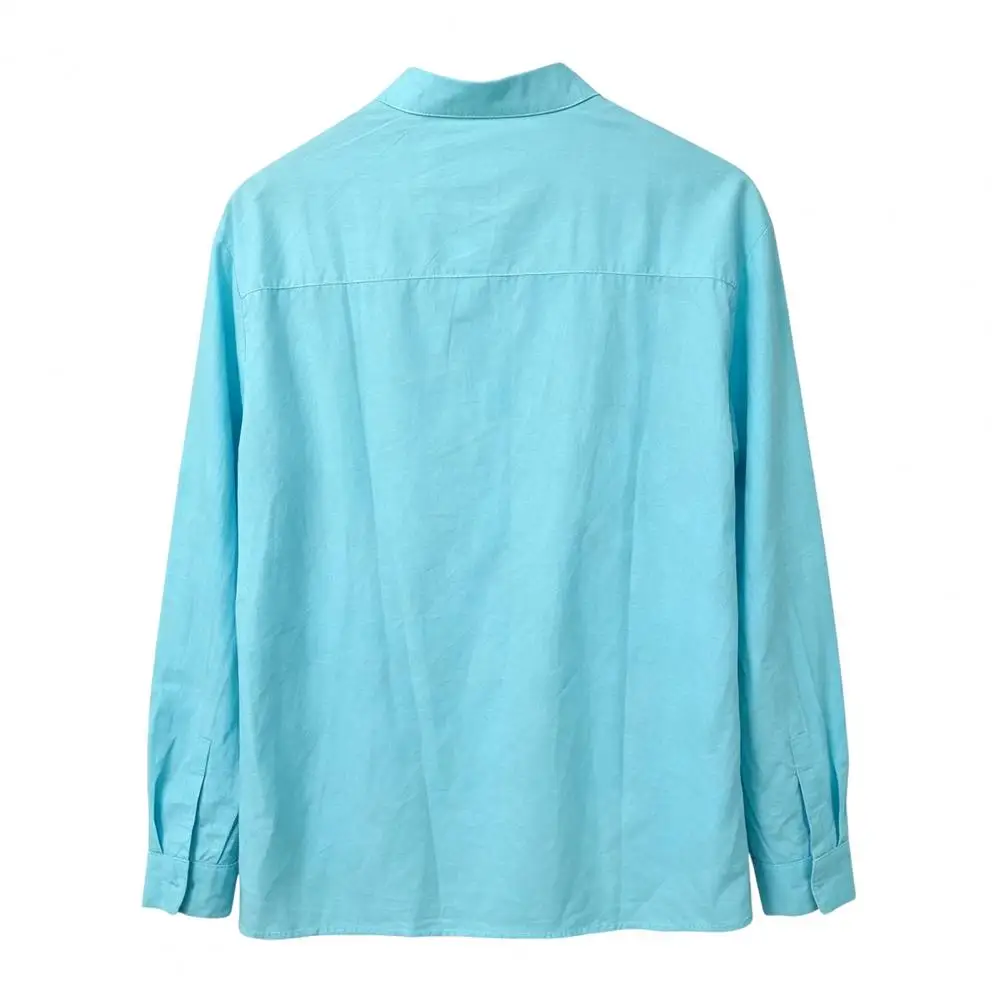 Easy Care Spring Summer Clothing Casual Shirts for Men Men's Retro Button-front Shirt Long Sleeve Holiday for Beach for Daily