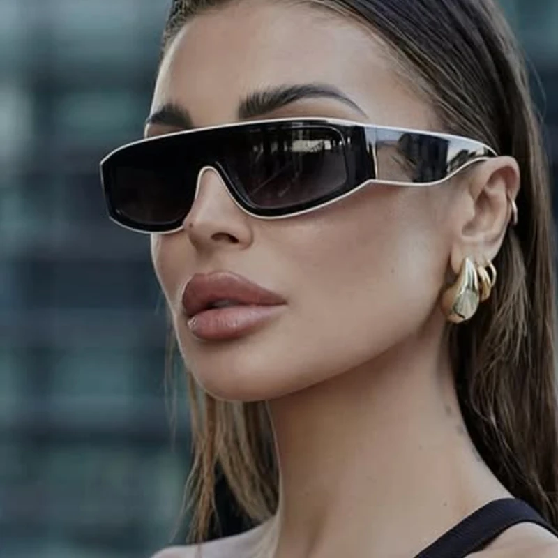 خمر البيضاوي النظارات الشمسية النساء الفاخرة العلامة التجارية مصمم القط العين نظارات شمسية ريترو أسود أبيض نظارات السيدات حملق UV400 نظارات