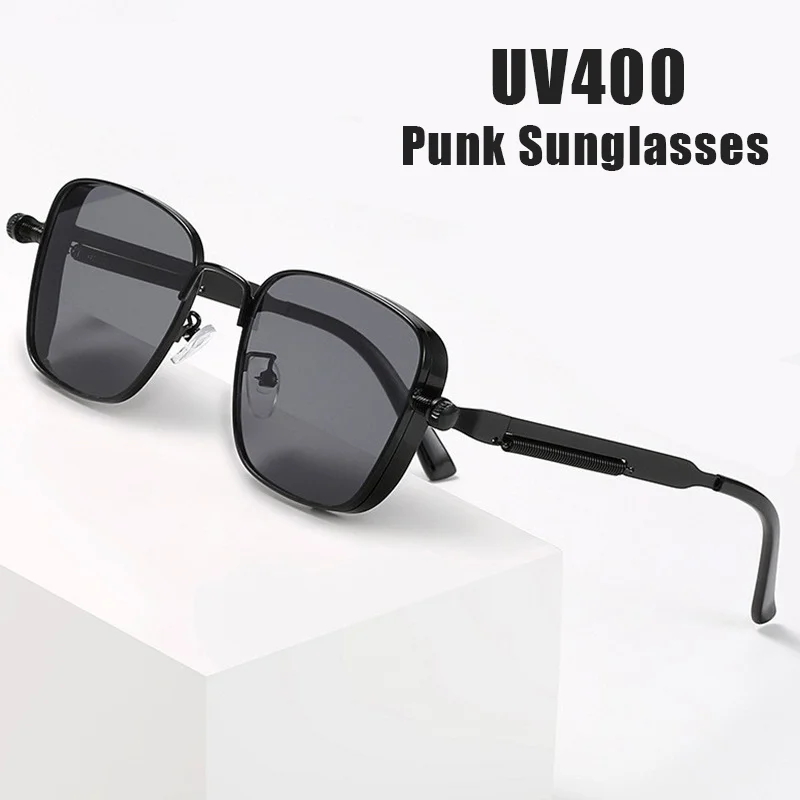 

Retro Square Metal Frame UV-Protective Sunglasses Men Luxury Brand Vintage Punk Outdoor UV400 Sun Glasses Classic Driving Shades