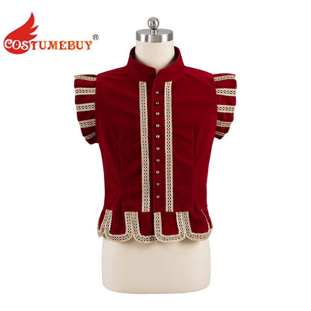 Adult Renaissance Medieval Tudor Elizabethan Costume Pirate Colonial Vest Men Tudor Doublet Vest Victorian Suit Waistcoat Top