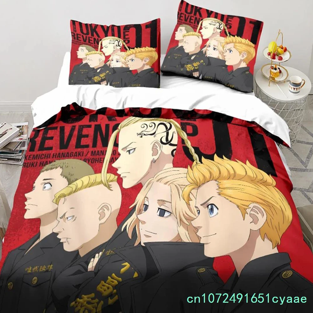 Anime Tokyo Revengers Ryuguuji Ken Sano Manjiro Duvet Cover Cartoon Bedding Sets Bed Set Quilt Comforter Covers Home Textiles