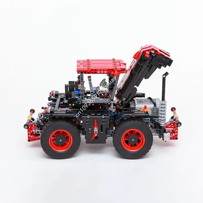 3385PCS MOC Traffic Claas Xerion 5000 TRAC VC With 8 Attachments Technology Model Building Blocks Stacking Bricks Creative