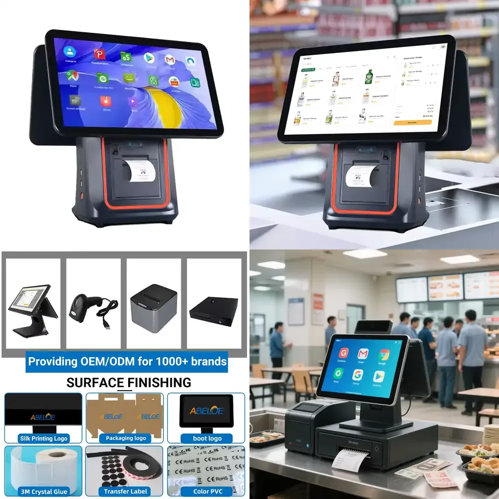 Manufacturer All One 15.6 inch and 13.3 inch Wholesale Capacitive Touch Screen POS Machine Cash Register System with