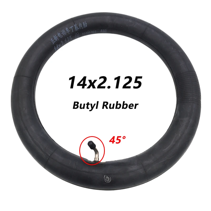 14 INCH Inner Tube 14 x 2.125 with a Bent Angle Valve Stem fits many gas electric scooters 14x2.125