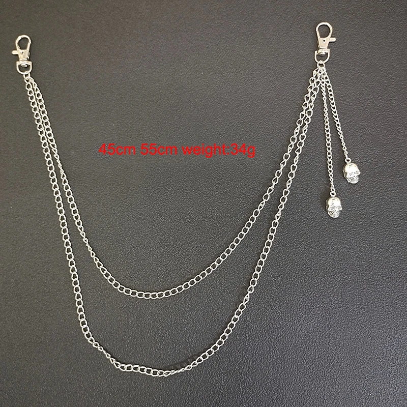 Punk Street Schlüsselanhänger Kette Frauen Männer Mond Stern Nieten Schädel Zubehör Wahl Rock Goth Hosen Taille Gürtel Kette Auf Jeans Jewerly – Detail 25