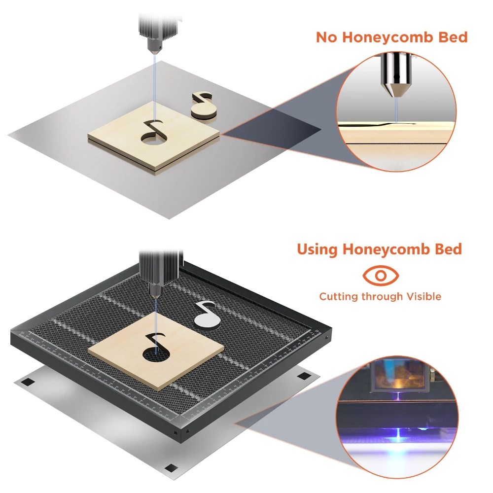 Grawer laserowy stół roboczy o strukturze plastra miodu platforma panelowa ze stali dla CO2 lub maszyna do cięcia laserem diodowym 30*30/33*33 Cm