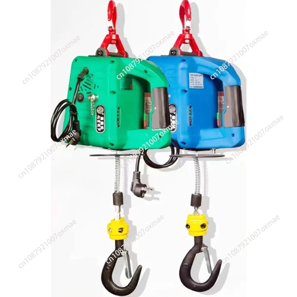 Portable Electric Hoist Household Portable Crane Hand Winch Pull Block Wire Rope Hoist 220V 100kg 200kg 300kg 500kg