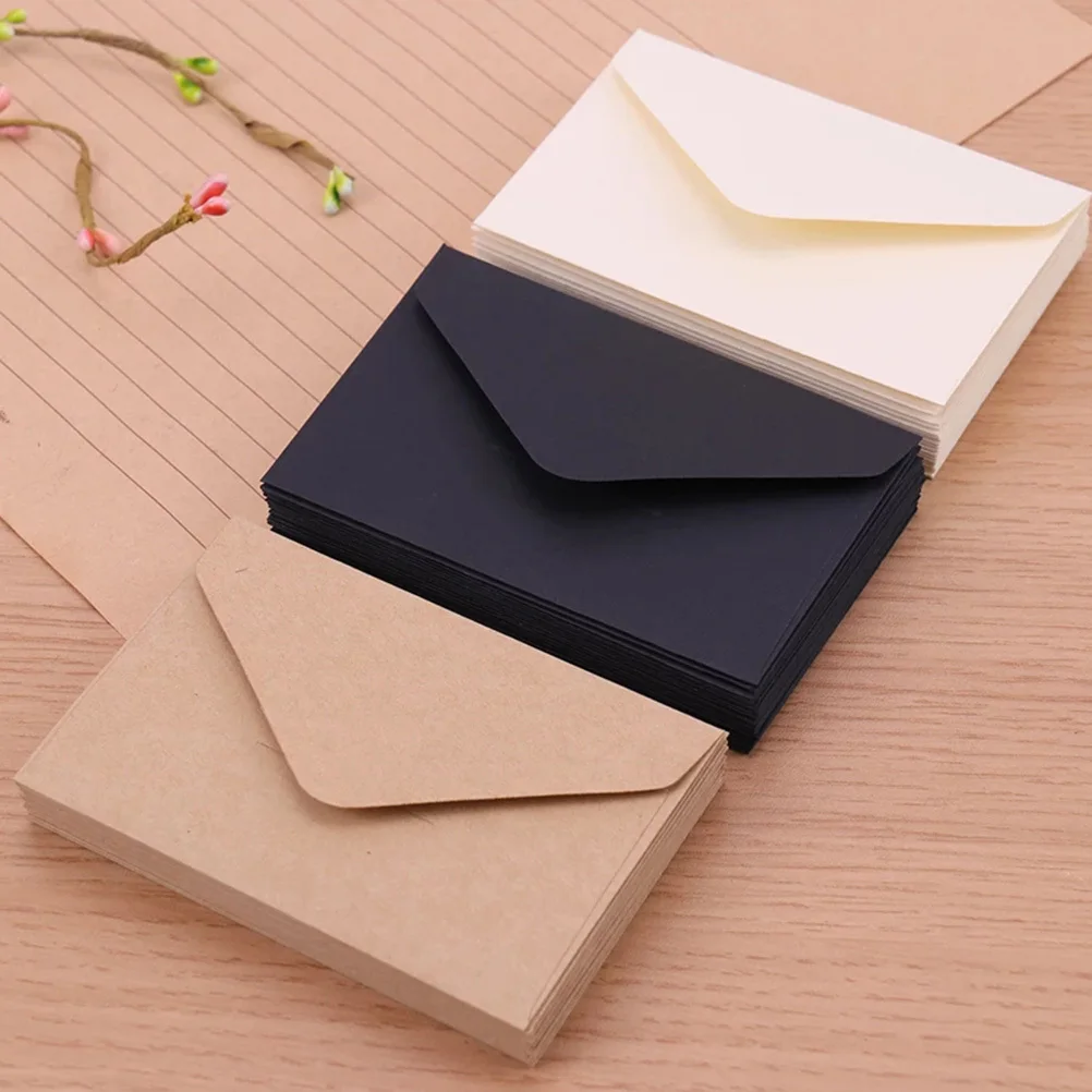 

30Pcs Retro Kraft Paper Envelopes Vintage Style Miniature Letter Envelopes for Greeting Cards Invitations Notes Decorative