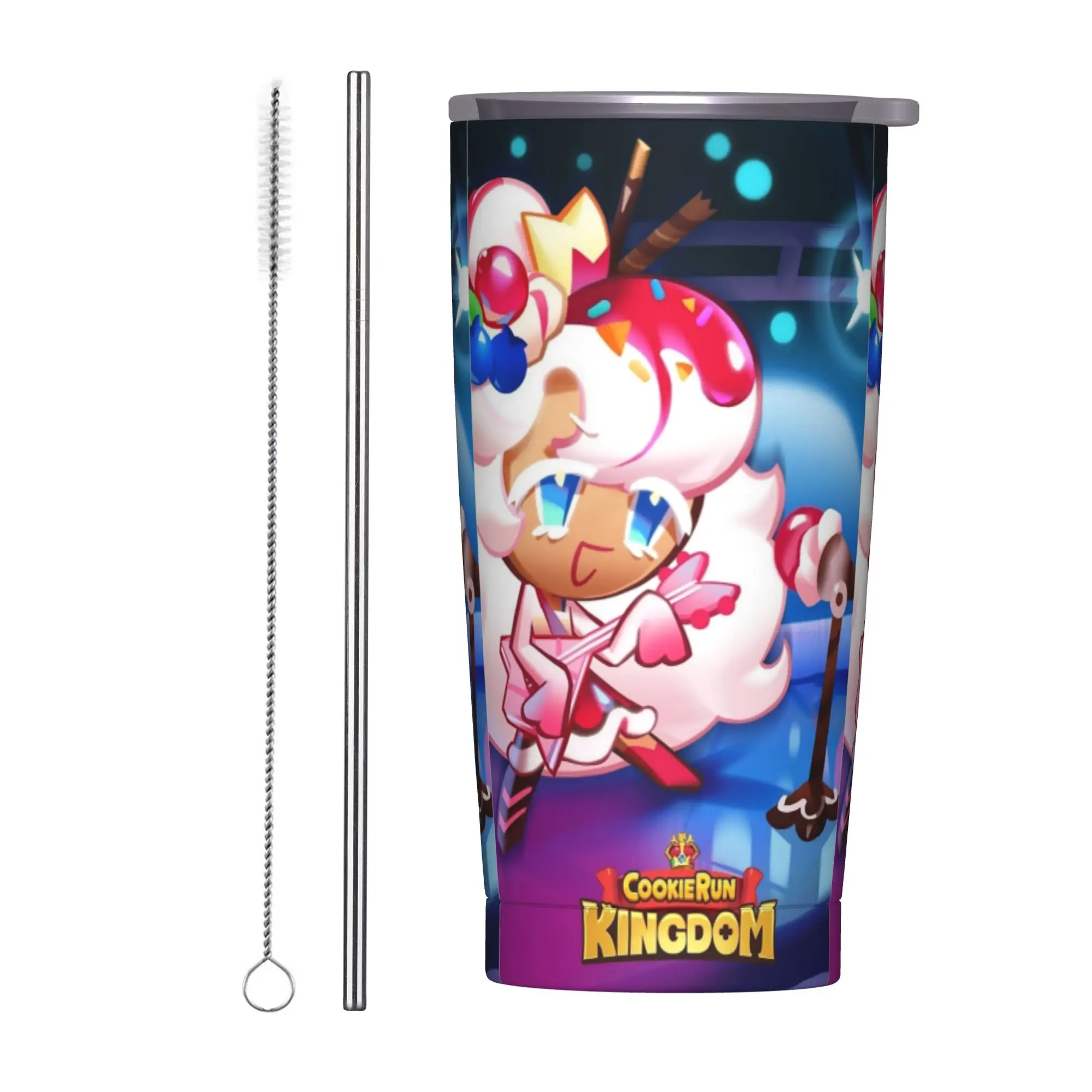Parfait Cookies Runs Kingdoms  Tumbler Vacuum Insulated  Coffee Cups Stainless Steel Travel Outdoor Mugs Water Bottle, 20oz