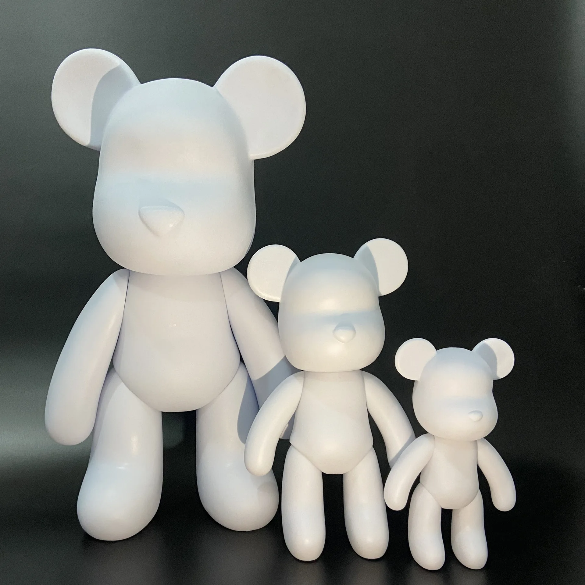 Vinyl White Bear Figure DIY Graffiti Handmade Bear Statue Painting Fluid Pigment Vinyl Graffiti Figurine Decoration Kid Toy Gift