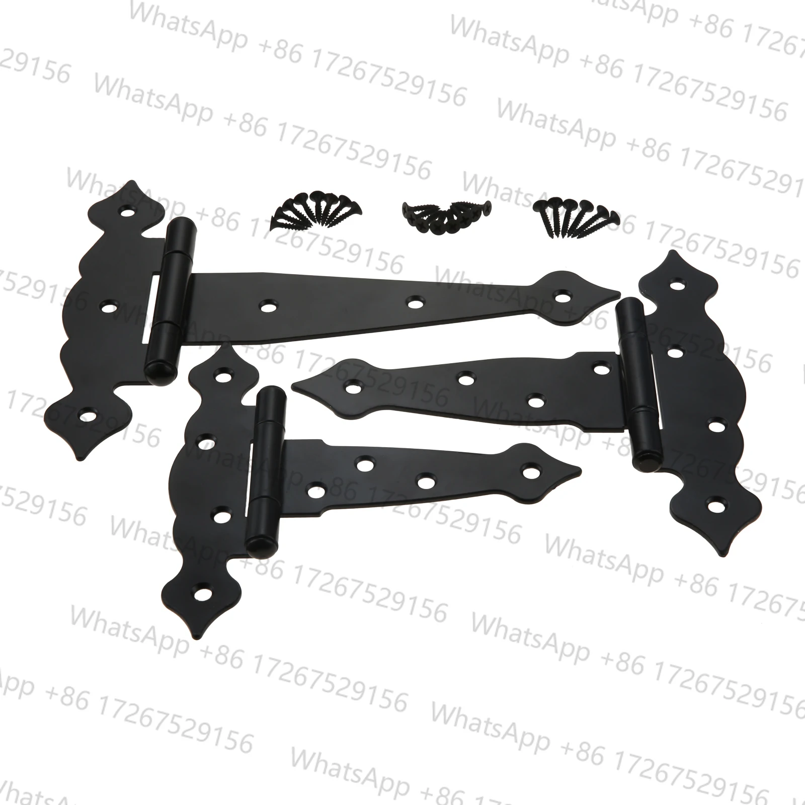 2 Pcs Heavy Duty Gate Hinges with Screws 5/6/8 inch T-Shaped Wooden Shed Barn Door Hinges for Wooden Fences Decorative Hinges