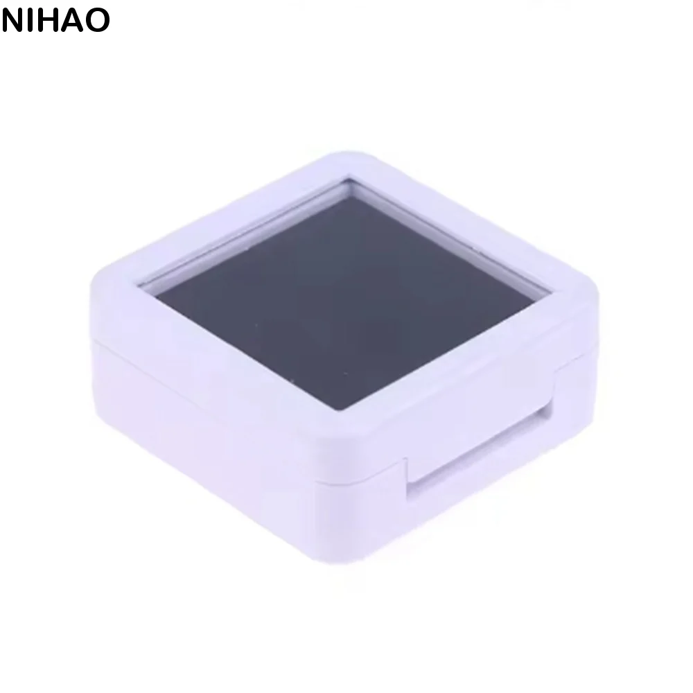 Packaging Transparent Rhinestone Jar Box Flip Lid Black Gemstone Holder Acrylic White Jewelry Show Organizer