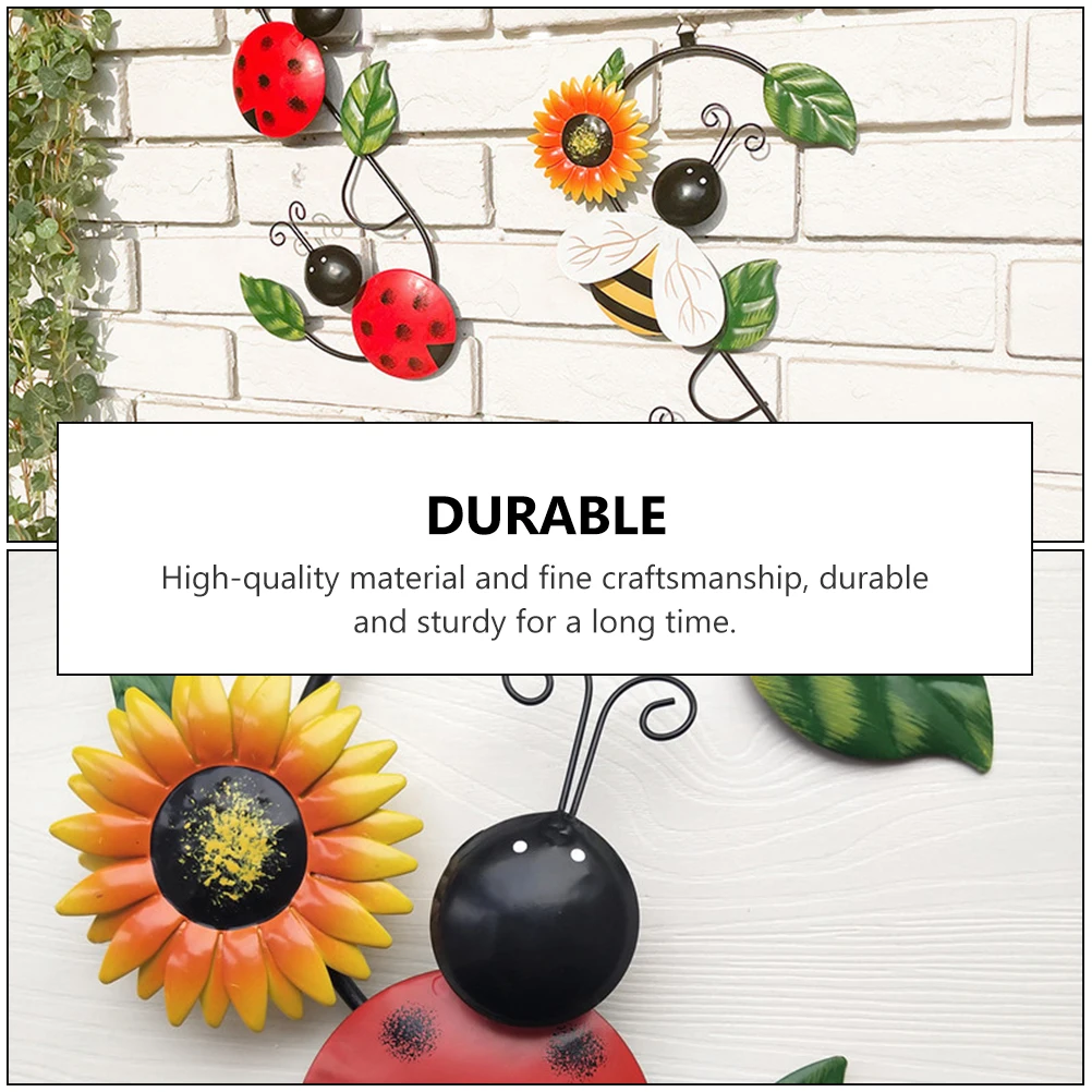 

1pc Iron Art Beetle Decoration Garden Wall Ornament Outdoor Courtyard Decor Red Sturdy Durable Metal Crafts Fence Gate Grille