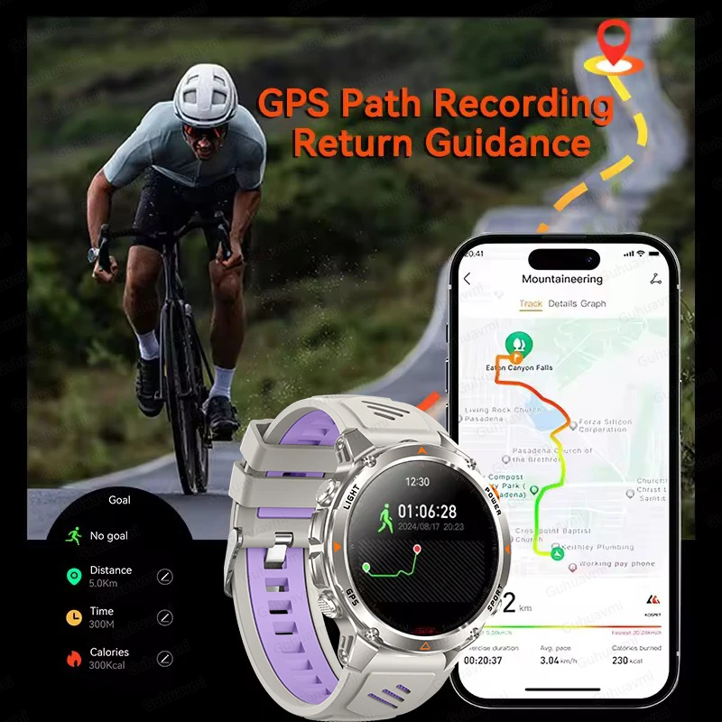 GUHUAVMI 2025 جديد ثنائي النطاق GPS السباحة ساعة ذكية البوصلة IP68 المهنية مقاوم للماء الرياضة بلوتوث دعوة الساعات الذكية للرجال