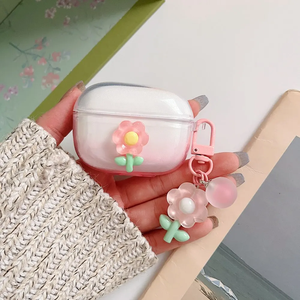 Redmi buds 4 Active чехол мультяшный прозрачный градиентный рисунок/цветок Keychian силиконовый чехол для наушников cute redmi buds 4 Active