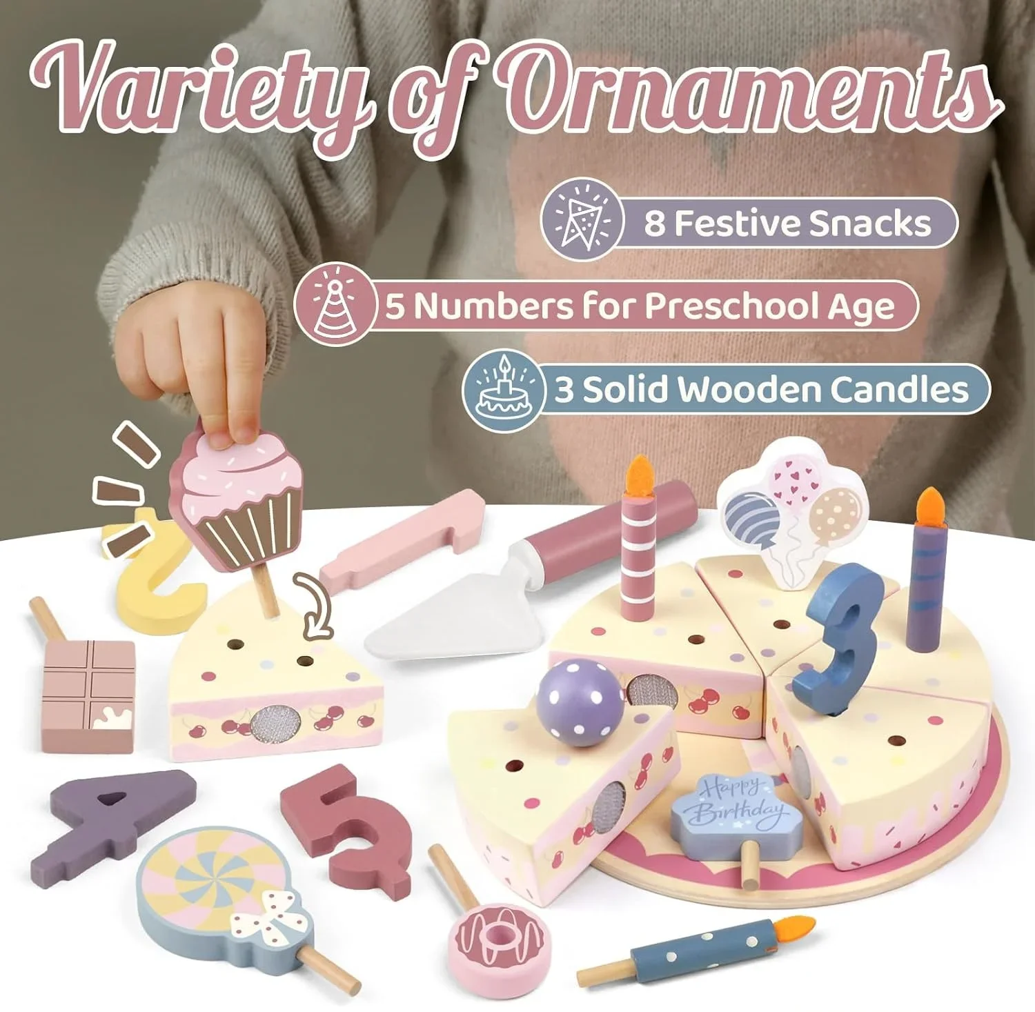 Holz Kinder Küche Simulation Geburtstag Kuchen Spielzeug Pretend Spielen Schneiden Lebensmittel Spiel Rolle Spielen Geschenke für Junge Mädchen