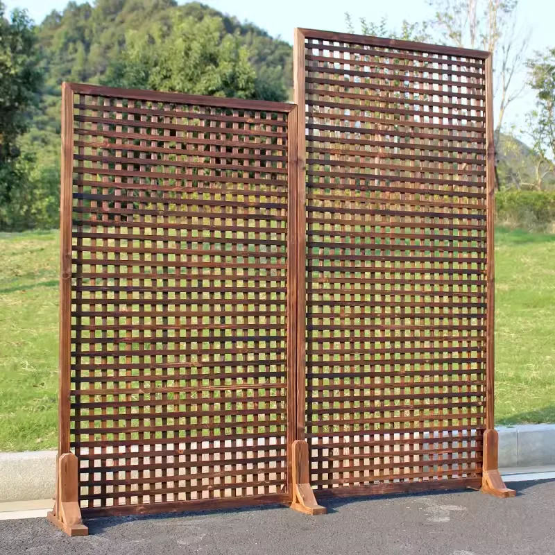 

courtyard preservative wood fence fence garden fence outdoor climbing rattan balcony flower stand interior decoration