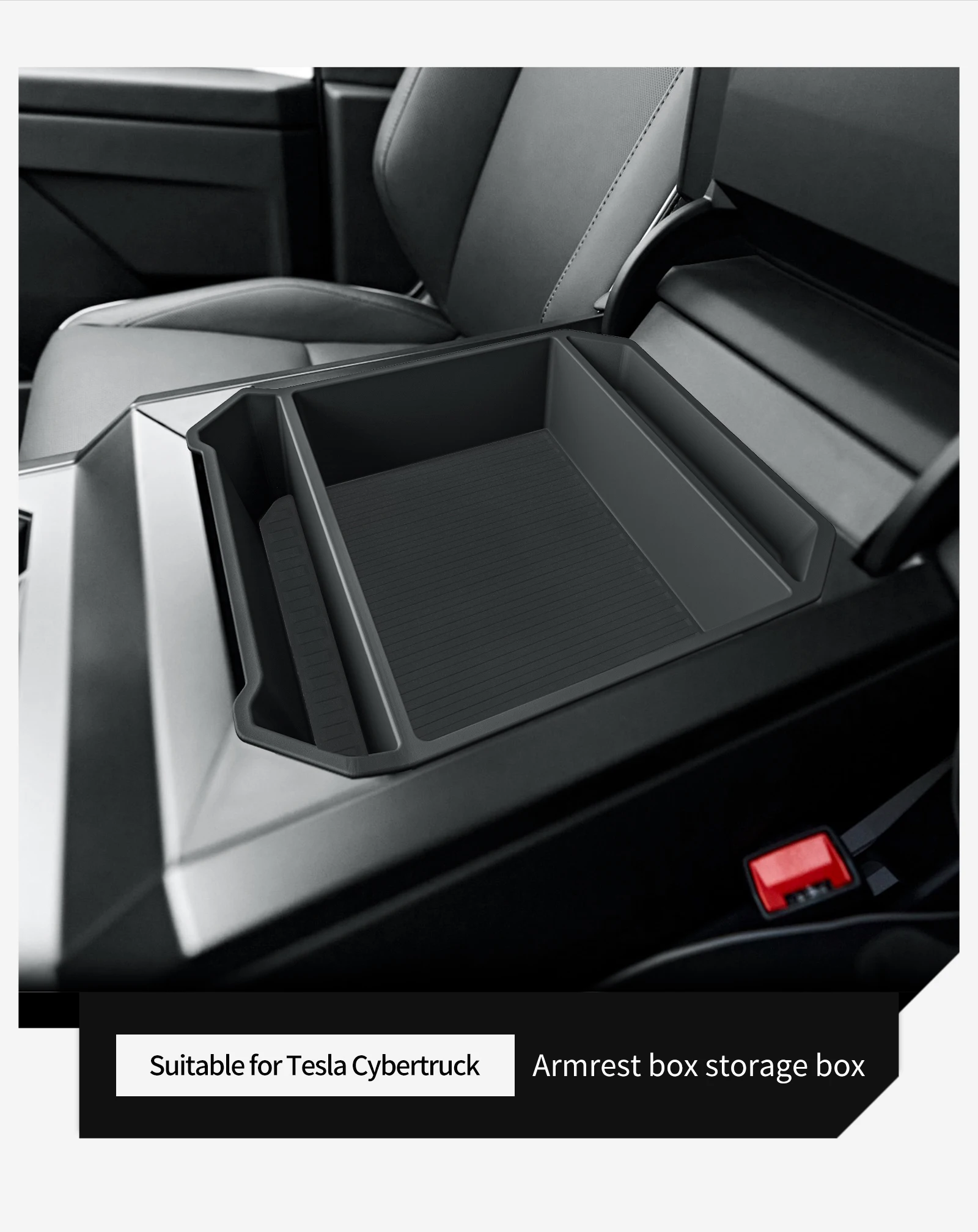 LUCKEASY for Tesla Cybertruck Car Center Console Armrest Box Storage Box Tidying Storage Tray Interior Pickup Accessories