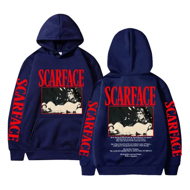 Scarface Tony Montana Hoodie Men's Vintage Hip Hop Sweatshirt