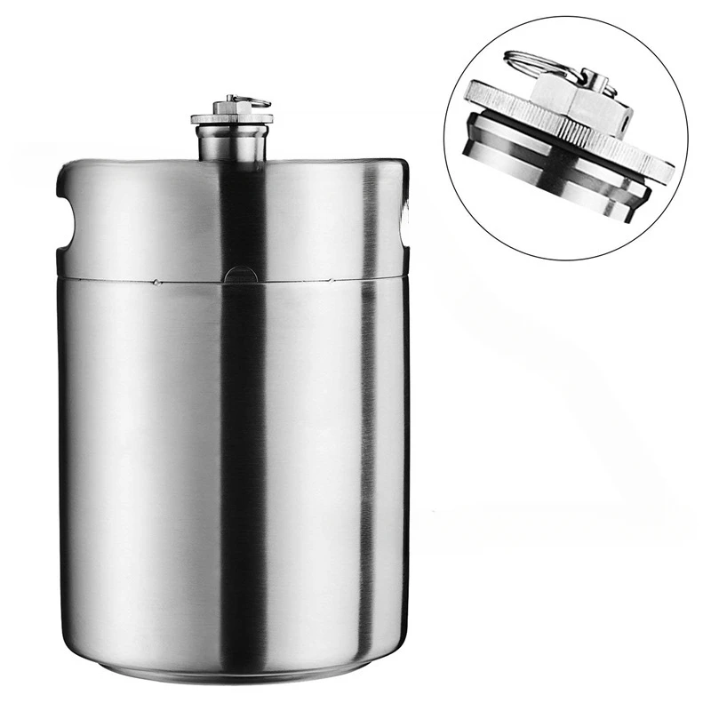 

2L 3.6L 5L 8L 304 stainless steel beer keg with pressure relief valve