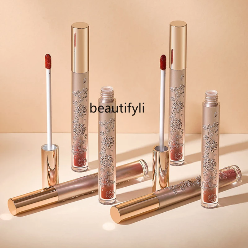 

Water light lip glaze glass mirror moisturizing, non-fading, non-stick cup gentle niche plain white