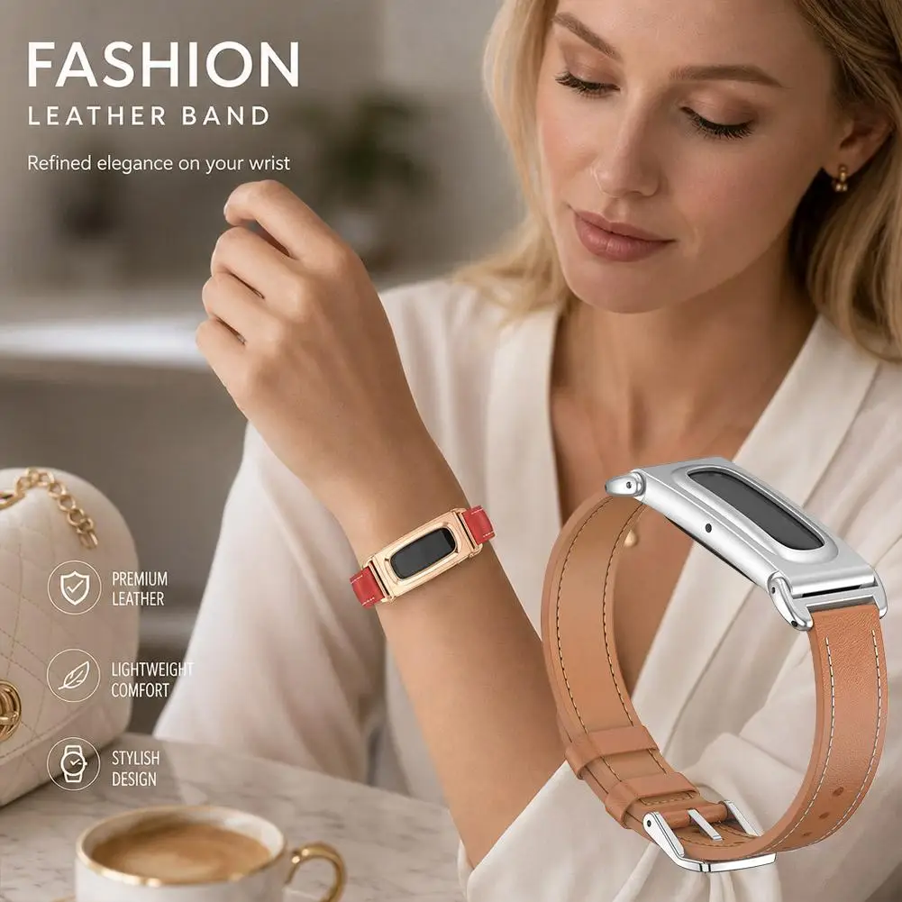 Metal Protective Case Wear-Resistant Breathable Microfiber Leather Band For Google Fitbit Air Quick Release durable Wristband