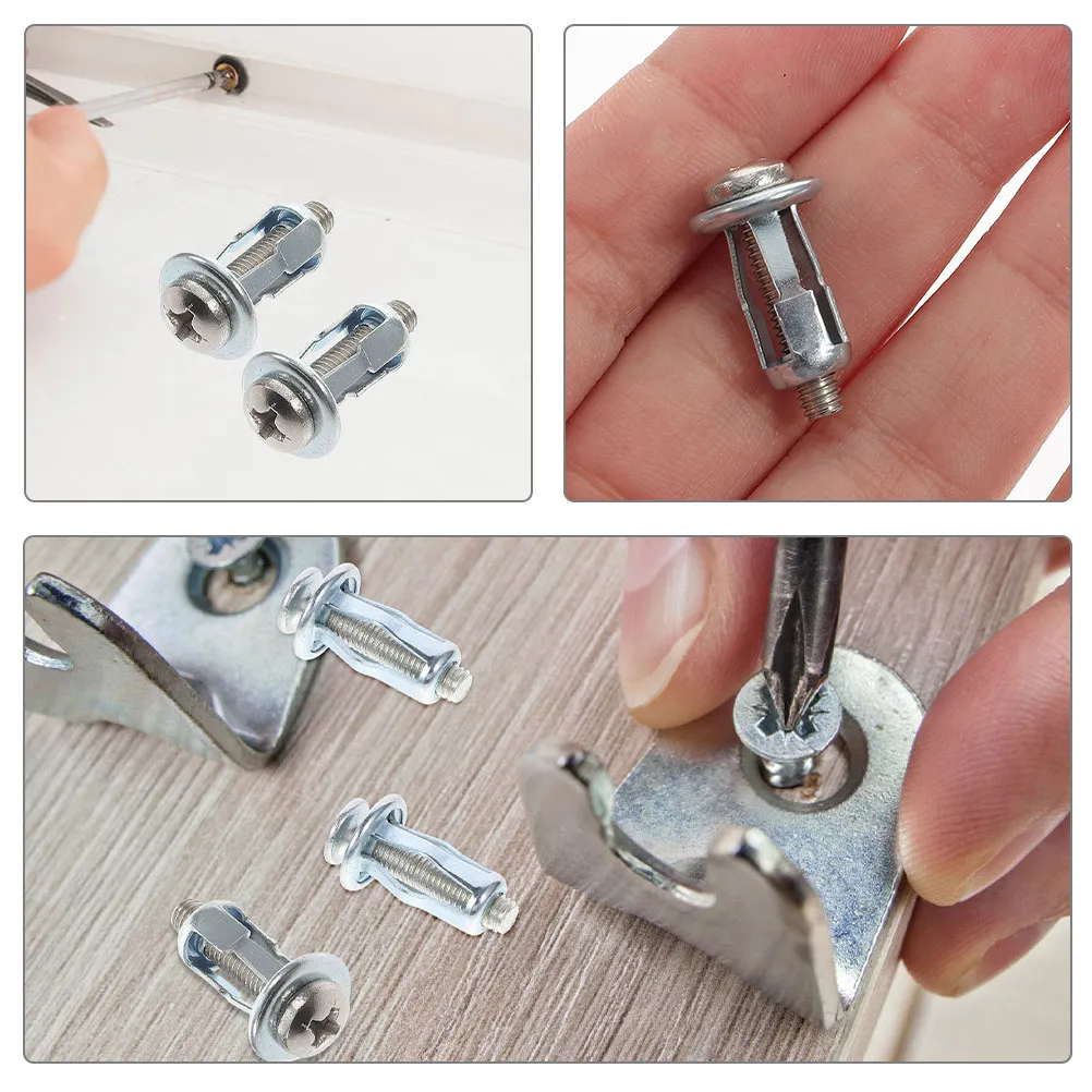 20Pcs Petal Nut Expansion Nut Thread Insert for Metal Plastic Wood Stainless Steel Carbon Steel Galvanized Screw Anchor Set