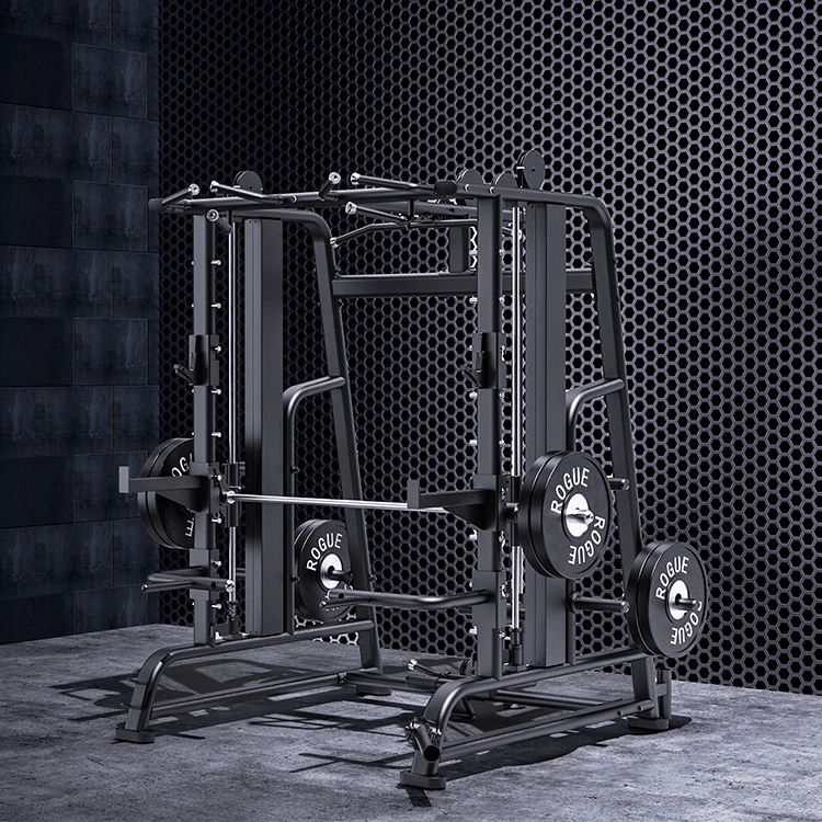 Power Rack Home Gym Fitnessgeräte Smith Machine Squat Rack mit Kabel, Squat Rack Smith Machine