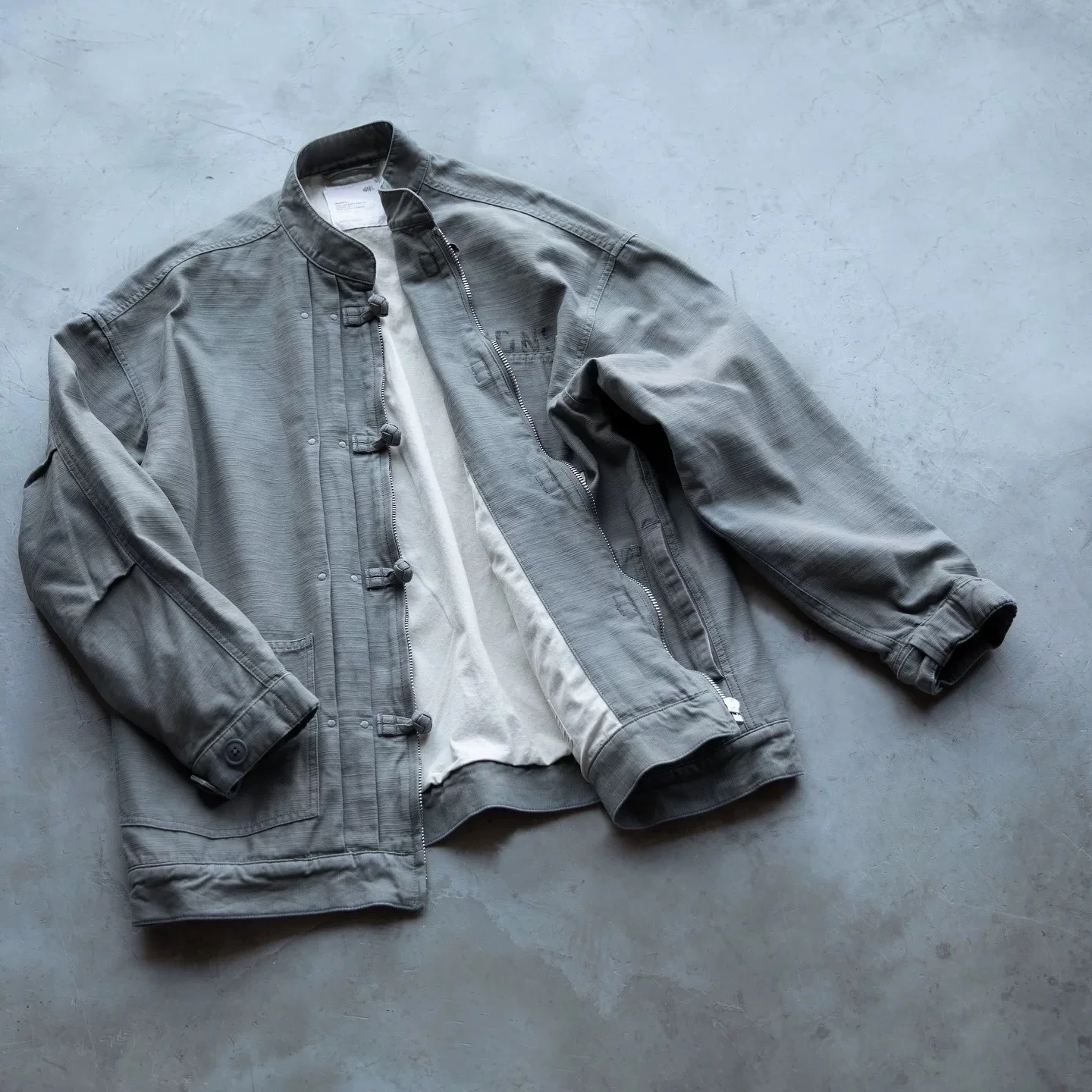 

Waed Pilot Jaet Long Sve Men's Tee ket Tang Suit Coat Loose Fit Youth Trend Autumn Wear Outerwear Zipper Closure