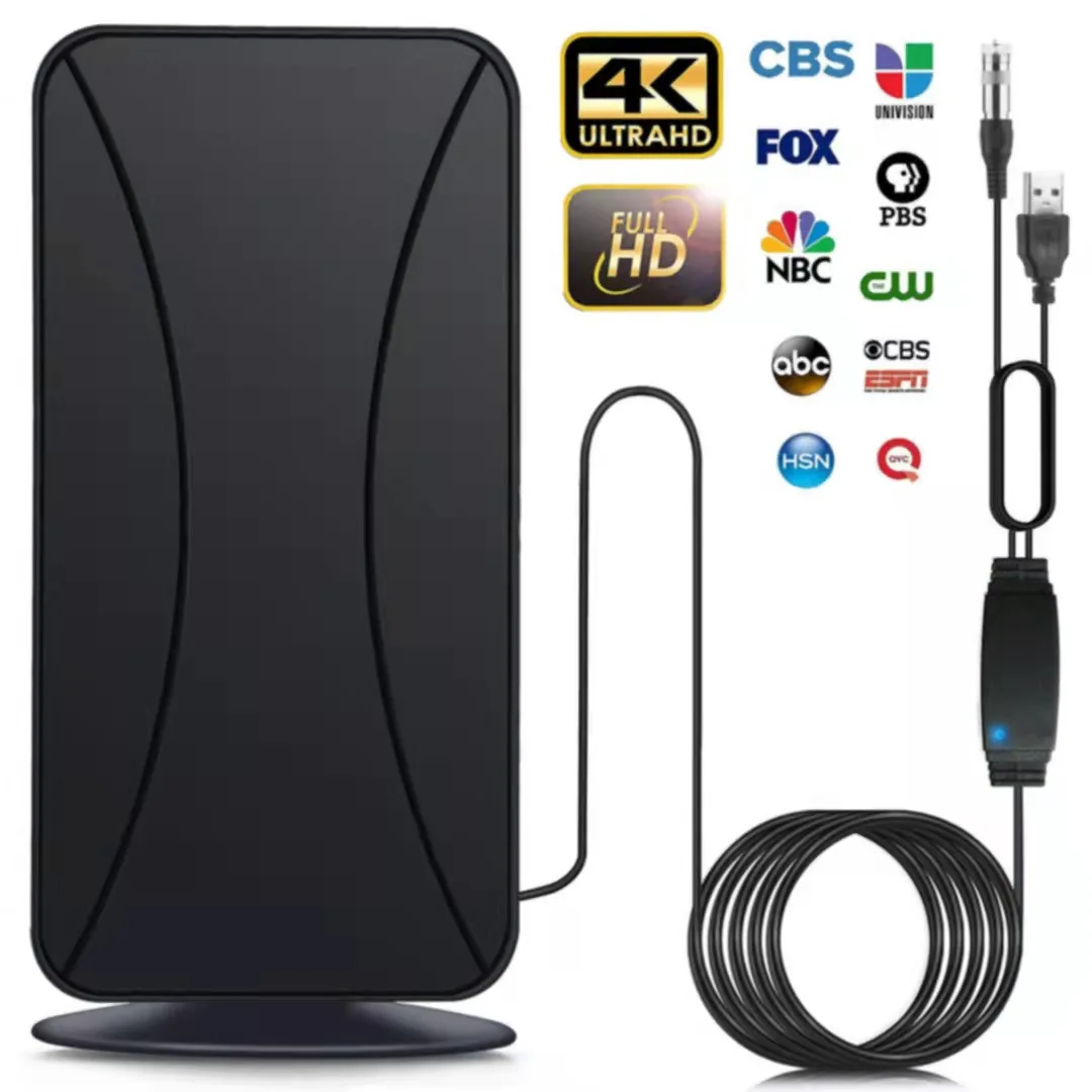 High-definition Indoor Amplified Digital TV Antenna 50-80 Miles With VHF/UHF Amplifier Fast Response Indoor And Ou