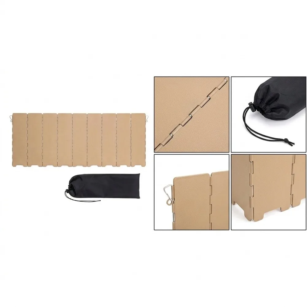 Foldable Iron Windproof Screen For Camping Stove 10Panel Wind Deflector Set Outdoor Cooking Gas Stove Shield Lightweight