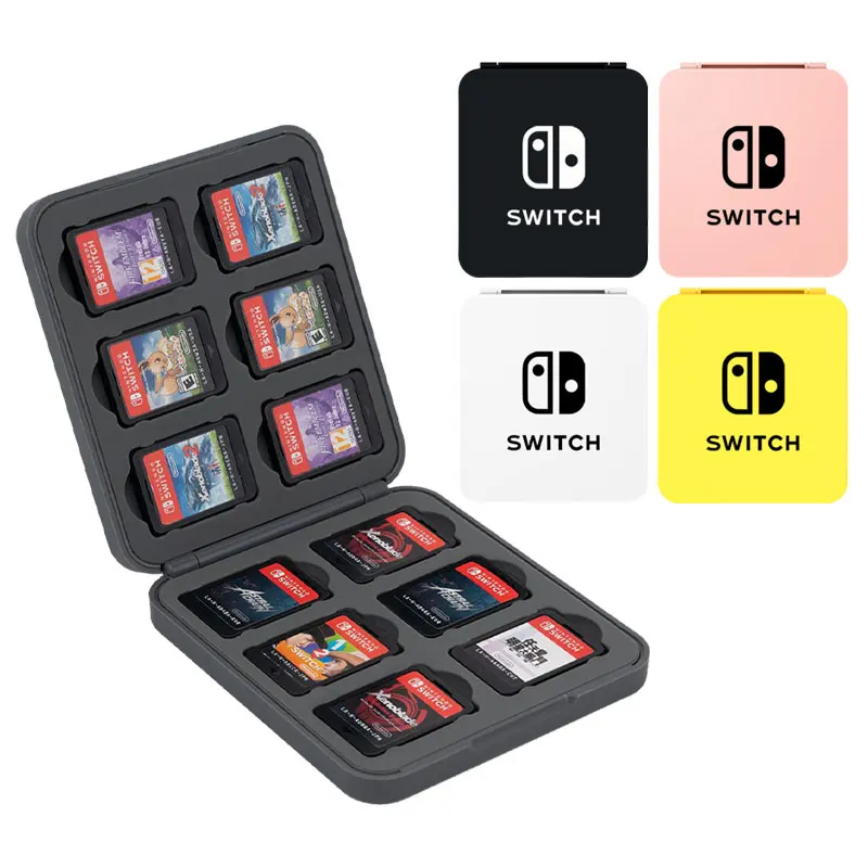 Fashion Magnetic Game Cards Storage Case For Nintendo Switch Oled 12 in 1 TF SD Card Pure Color Protective Cover Box Accessories