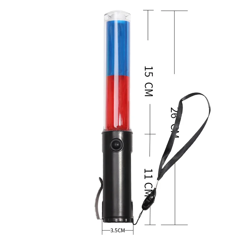 Led Command Light Safety Police Traffic Wand 3-Mode Control Red Blue Led Flashing Warning Light Concert Glow Sticks