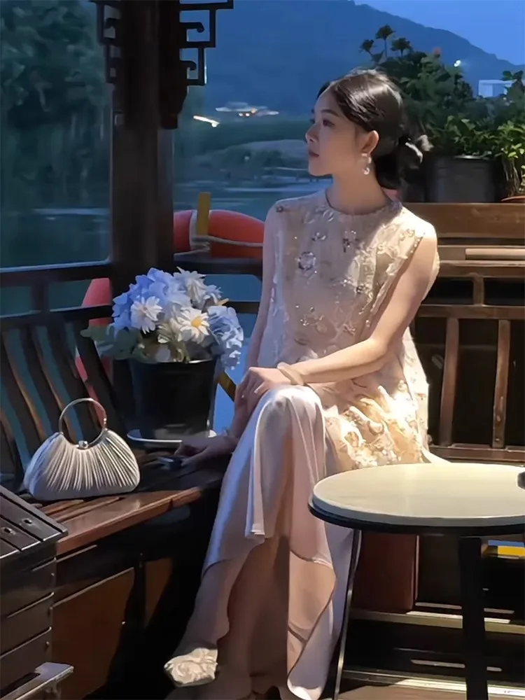 

Шикарный коврик, комплект из двух предметов Ele Serene, китайский национальный топ и юбка, ансамбль для модных женщин